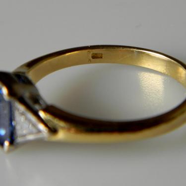 Emerald Cut Sapphire and Trilliant Cut Diamond Ring | DB Gems