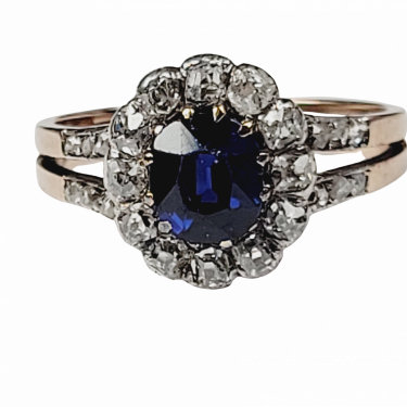 Antique French Sapphire And Diamond Cluster Ring | DB Gems