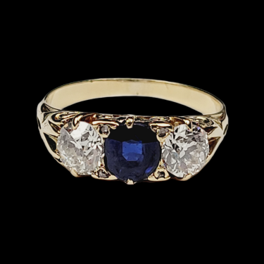 Fine Antique Sapphire And Diamond Engagement Ring | DB Gems