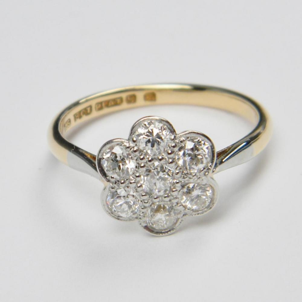 Edwardian Daisy Cluster Diamond Ring | DB Gems