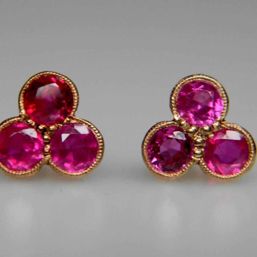 antique ruby and diamond earrings