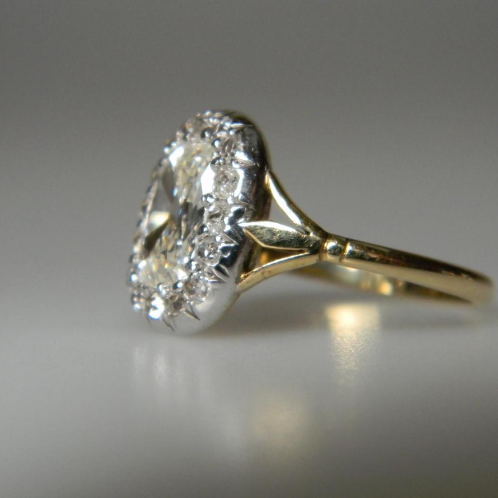 Antique Cushion Cut Diamond Ring | DB Gems