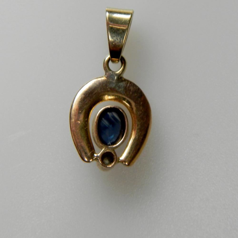 Sapphire and Diamond Lucky Horseshoe Pendant | DB Gems