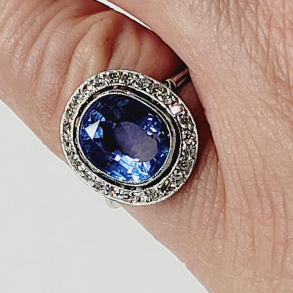 Ceylon Sapphire And Diamond Engagement Ring | DB Gems