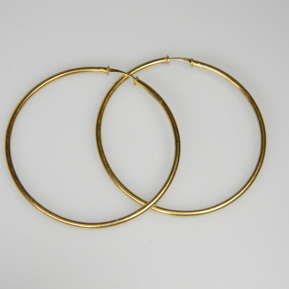 18ct gold large hoop earrings