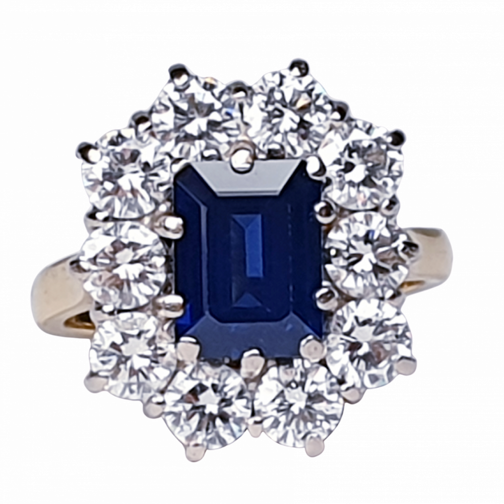 Antique Sapphire And Diamond Cluster Ring | DB Gems