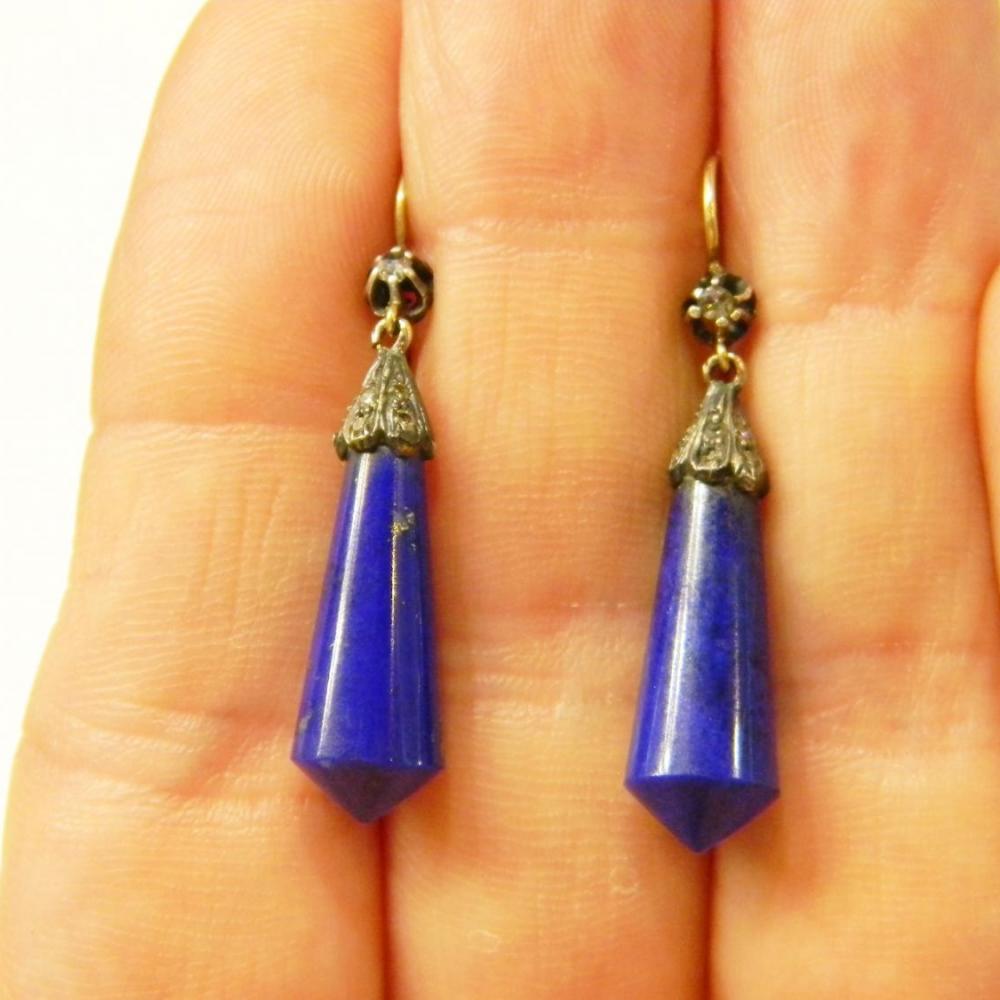 antique lapis lazuli earrings