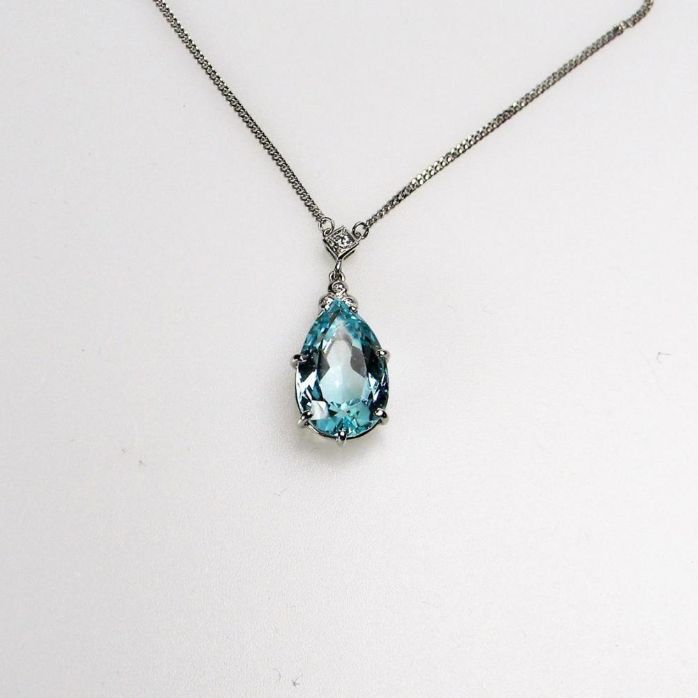 Aquamarine Pear Drop Pendant | DB Gems