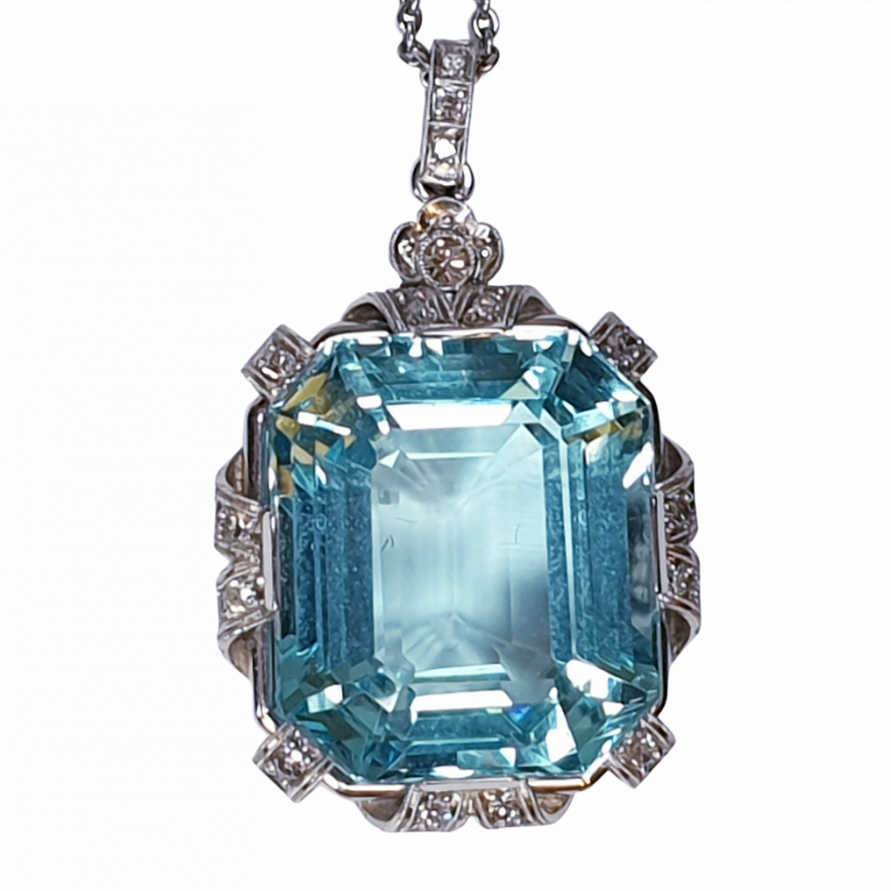 Antique on sale aquamarine pendant