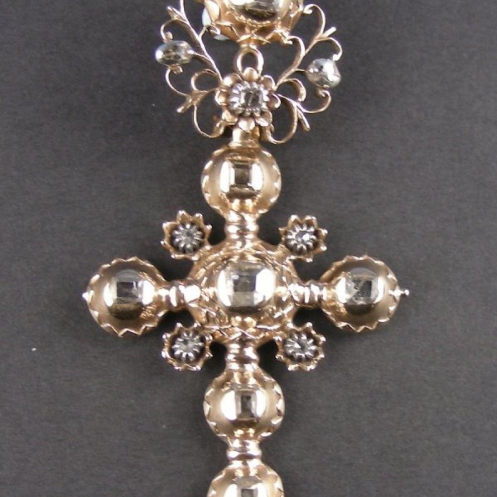 Spanish table cut diamond cross circa 1700 | DB Gems